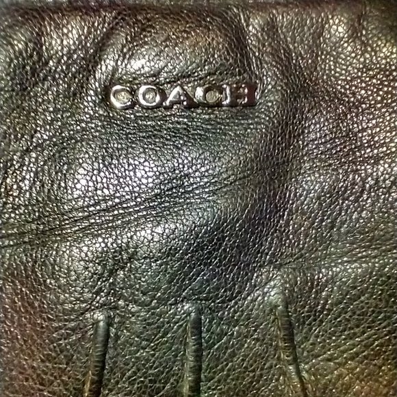 Men's Designer Coach Fine Black Leather Driving Gloves - Picture 4 of 7